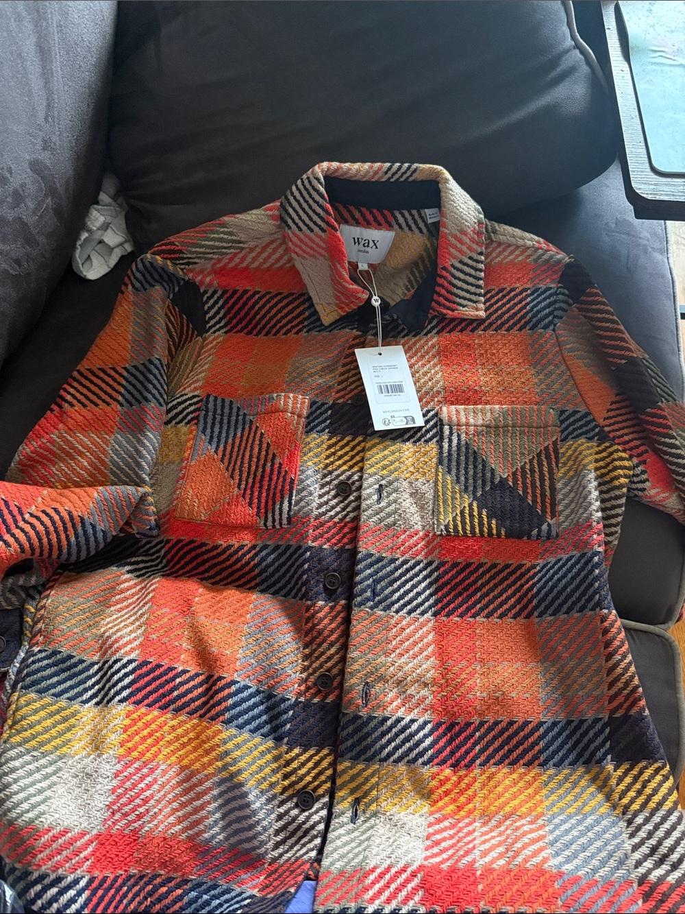 Wax Orange Plaid Men's Casual Button-Down Shirt